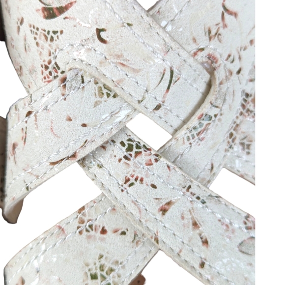 Clarks Collection Leather/Textile Cork Wedges Rose Erin Pink Floral - 12W - Picture 6 of 12